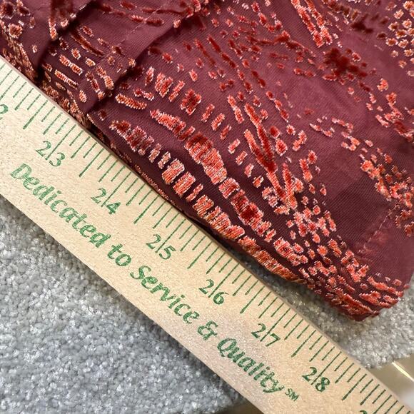 Anthropologie The Somerset Jumpsuit Velvet Burnout Edition Burgundy 2X Flowy - Picture 12 of 16